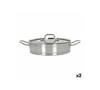 2 Unités de Casserole avec Couvercle en Verre Quttin 6 L Ø 32.8 cm