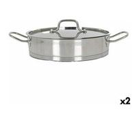 2 Unités de Casserole avec Couvercle en Verre Quttin 6 L Ø 32.8 cm