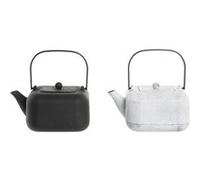 2 Unités de Théière DKD Home Decor Noir Acier inoxydable Blanc 1.2 L G