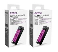 2 unités Efest Slim K2 - Chargeur Multiple (Piles Non incluses) pour 18650 10440 14500 16340 17340 18350 18490 18500 26500 26650 20700 21700