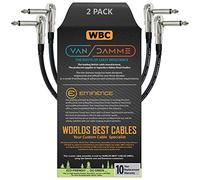 2 unités - Van Damme Pro Grade Classic XKE - 50 cm - Premium Flexible Shielded Guitare basse Pédale d'effets Instrument, câble - profil bas, Pancake à angle droit type de connecteurs (6.35 mm) TS