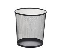 2 UR DOOR Corbeille à papier en maille métallique - Corbeille ronde légère et circulaire pour cuisine, salle de bain, chambre, dortoir, bureau - Dimensions : 27 x 23,5 x 23,5 cm (noir, 1)