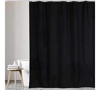 2 ur door - Rideau de Douche Noir en Tissu Polyester résistant à la moisissure (180 x 220 cm)