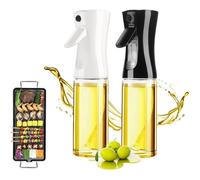 2 vaporisateurs d'huile, 300 ml, transparents et rechargeables, pour cuisiner, griller et salades (noir et blanc)