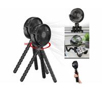 2 ventilateurs sans fil 360° avec trépied flexible Pearl