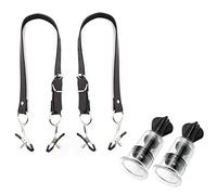 2 ventouses à tétons + 2 pinces à lèvres Spreader Sangle,Set de sextoys de stimulation des seins extra fort,Pompe à seins Pinces clitoridiennes Clip vaginal Réglable Clip à tétons Pour Femmes Hommes