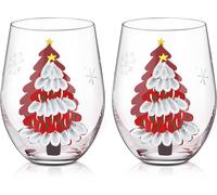 2 Verres à Vin Sans Pied Peints à la Main 560 ml Vendos85