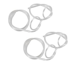 2 verres transparents en forme de paille.