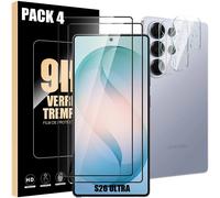 2 Verres Trempés Avant et 2 Vitres Caméra pour Samsung Galaxy S26 Ultra, Protection Anti-Rayure - E.F.Connection