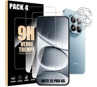 2 Verres Trempés Avant et 2 Vitres Caméra pour Xiaomi Redmi Note 15 Pro 4G - Protection Anti-Rayure