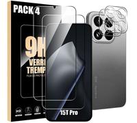 2 Verres Trempés Avant et 2 Vitres Objectif Arrière - E.F.Connection - pour Xiaomi 15T Pro - Protection 9H Rigide