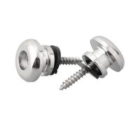 2 Verrous Sangle Guitare Sécurisés Boutons Basse Ukulélé pour accessoire Montage pour facile Argent Doré 14.8x9.7mm(Silvery)