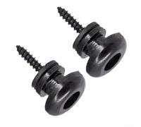 2 Verrous Sangle Guitare Sécurisés Boutons Basse Ukulélé pour accessoire Montage pour facile Argent Doré 14.8x9.7mm(Black)