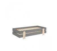 2 Lits Modulo Smiley Gris Empilables 90x200 L 203,6 X Lg 93,8 X H 27,5 Cm