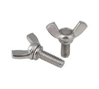 2 vis à ailettes papillon en acier au carbone - Boulons à ailettes zingués, norme DIN315 (M4-M10)(35mm,M8(2pcs))
