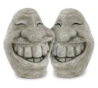 2 visages décoratifs ''Stone Smiley'' Royal Gardineer