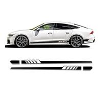 2 Voitures de Course Sport Voiture de Course Bandes latérales Stickers sur la Jupe Autocollants en Vinyle, pour Audi A3 A4 A5 A6 A7 Q2 Q3 Q5 RS3 RS4 RS5 TT Autocollants extérieurs Accessoires