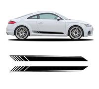 2 Voitures de Course Sport Voiture de Sport Autocollant avec Rayures latérales Sticker en Vinyle en Fibre, pour Audi TT TTS TTRS MK2 8J MK3 8S Autocollants extérieurs Accessoires
