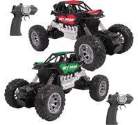 2 Voitures Off Road Battle Cars-Tout Terrain-093740-Voiture Télécommandée-Bleu-1/20-Prêt À Rouler-Plastique-Jouet Enfant-Cadeaux-Anniversaire-À Partir De 6 Ans