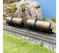 2 wagons citerne à 3 essieux, "SHELL", Sncf, Ep IV - ARNOLD HN6609 - N 1/160