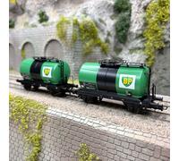Rivarossi HR6567 FS, Lot de 2 Wagons-citernes à 2 essieux « BP Vert », ép. IV Chemins de Fer 2X Wagons