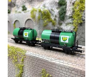 2 wagons citerne de type Uh, "BP", FS, Ep. IV - RIVAROSSI HR6567 - HO 1/87