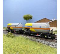 ARNOLD HN6721 RENFE, Coffret de 2 Wagons-citernes PR à 2 essieux, « Saltra », livrée Jaune et Grise, ép. IV-V Wagons de Chemin de Fer