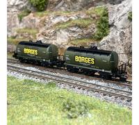 ARNOLD HN6673 RENFE, Ensemble de 2 Wagons-citernes à 3 essieux Borges, ép. III Wagons de Marchandises