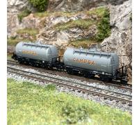 2 wagons citernes, 3 essieux, "CAMPSA", RENFE, Ep III - ARNOLD HN6674 - N 1/160