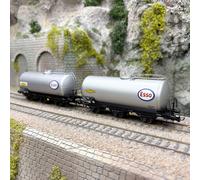 2 wagons citernes 3 essieux UH, "Simotra / Esso", SNCF, Ep. III - JOUEF HJ6294 -