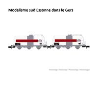 2 WAGONS CITERNES A 3 ESSIEUX ESSO SNCF HN 6610