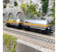 2 wagons citernes à gaz Uh, "Pibigas", FS, Ep IVa - RIVAROSSI HR6621 - HO 1/87
