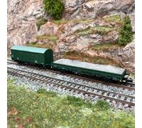2 wagons couvert et plat de maintenance, DR, Ep IV - ARNOLD HN6567 - N 1/160