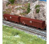 2 wagons couverts Gbqss-z 1742 2 essieux, DR, Ep IV - FLEISCHMANN 826214 - N 1/1