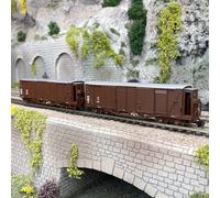 2 wagons couverts GGm/s, ÖBB, voie étroite, Ep IV - ROCO 6640001 - HOe 1/87