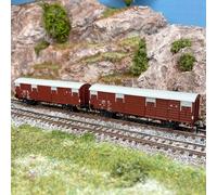 2 wagons couverts Glmms, 2 essieux, DR, Ep IV - FLEISCHMANN 826210 - N 1/160