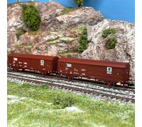 2 wagons couverts JPD livrée rouge brun "Cantabrasil", Renfe, Ep IV - ARNOLD HN6