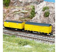 2 wagons couverts livré jaune, AZVI, Ep V et VI - ARNOLD HN6517 - N 1/160