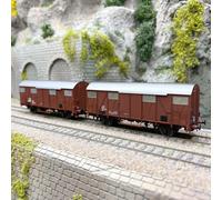 2 wagons couverts type Ghs, feux de fin de convoi, FS, Ep. IV - RIVAROSSI HR6696