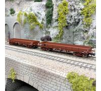 6600224 H0 Lot de 2 wagons bas bord, SNCF, Ep. III-IV