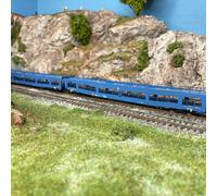 2 wagons porte autos DDm 916, livrée bleue, DB, Ep VI - ARNOLD HN4410 - N 1/160