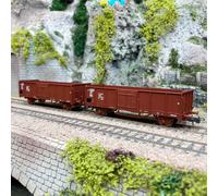 2 wagons tombereaux EI, 2 essieux, DR, Ep IV - ROCO 77035 - HO 1/87