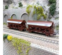 2 wagons trémies à toit pivotant, type Tdgs, DB, Ep. IV - ROCO 6600124 - HO 1/87