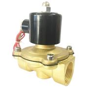 2 Way 2w Series Air Gas Water Copper Valve 2W350-35 1-1/4 2W400-40 1 1/2 Inch Brass Solenoid Valve Normally Close Full Brass(1-1/2",AC220V)