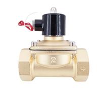 2 Way 2W Series Brass Air Gas Water 2W500-50 All Copper Solenoid Valve 2 Inch 220V AC Normally Close Wire Lead Large Valve(AC220V)