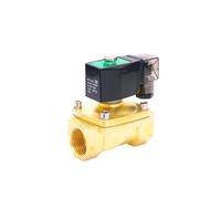 2 Way Pneumatic Brass 1 1/2" Water Solenoid Valve Zero Pressure Start AC220V Orifice 35mm Normal Close PU-40 With Plug Type(AC220V)