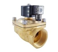 2 Way Pneumatic Brass 2 Inch Water Solenoid Valve Zero Pressure Start AC220V Orifice 50mm Normal Close PU-50 With Plug Type(AC24V)