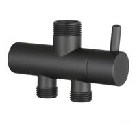 2 Way Shower Diverter Valve Wall Mount Copper Chrome(Black) | Smooth rotation switch, effortless flow control, dual outlet diversion, finish, wall mounted design