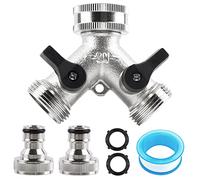 2 Wege Verteiler 3/4 Zoll Y Verteiler für Wasserhähne 2-Wege Verteiler mit 2 3/4 Zoll Gartenschlauch Wasserhahnanschluss,inklusive Unterlegscheibe und Rohstreifen