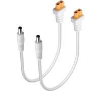 2 White XT60 to DC5521 Power Cord XT-60 Female to DC 5.5 mm x 2.1 mm Male 2 x 1.5 mm² Power Cord for FPV Glasses,Balancing Charger B6 etc (11.81 Inches) (0.3 m)